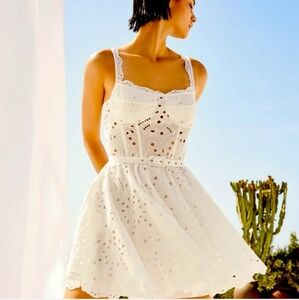 Charo Ruiz Ibiza Nina White Eyelet Mini Dress Size M